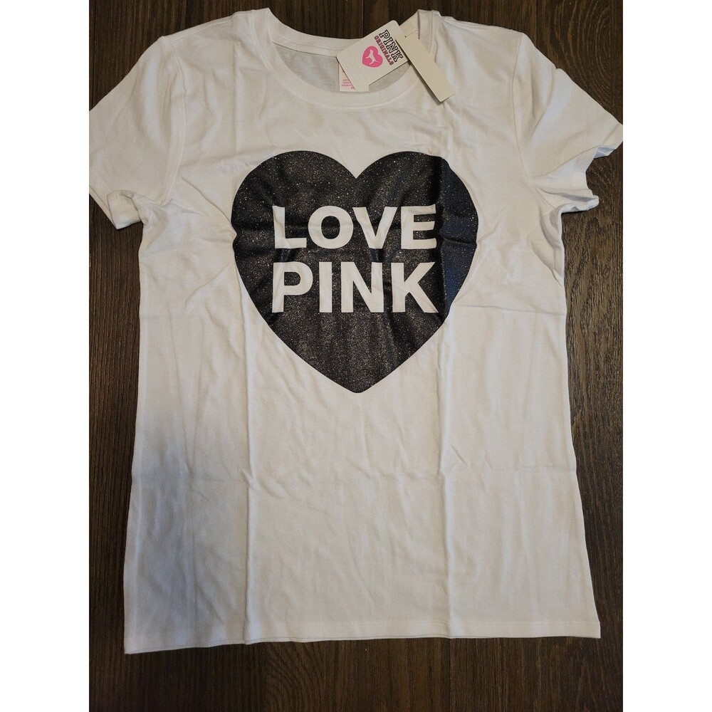 VS PINK BLING TEE TSHIRT WHITE ORIGINALS xl